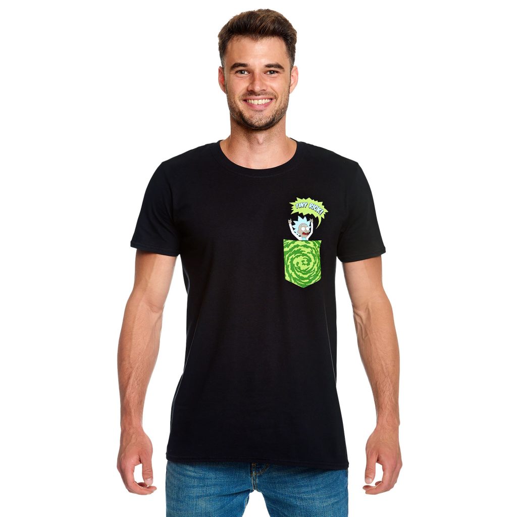 Rick and Morty - Tiny Pocket Rick T-Shirt black